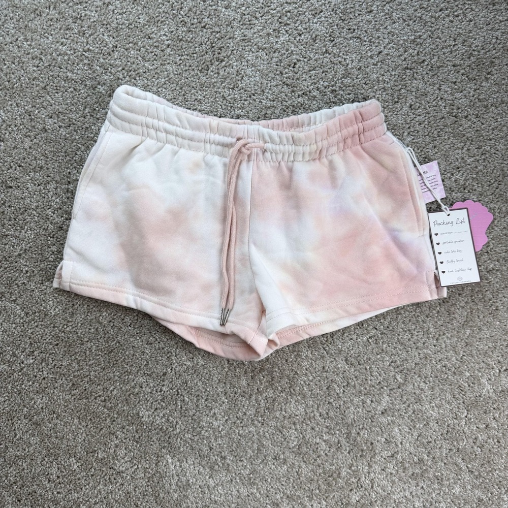 Crystal Cabanas Sweat Shorts Teens S Pink Tie Dye Fleece Lounge Casual Summer